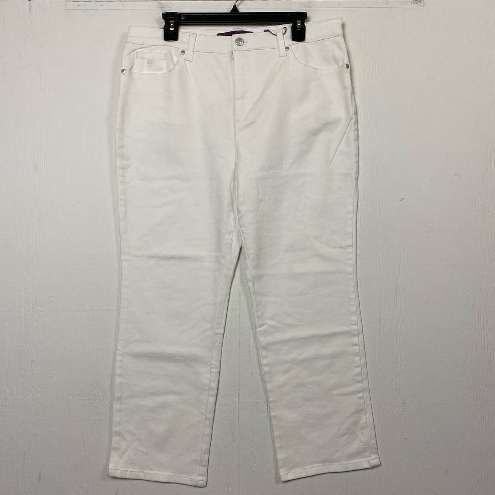 Gloria Vanderbilt Amanda White Slimming Straight Leg Jeans Size 16 Petite NWT